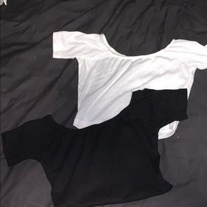 Black and white crop tops